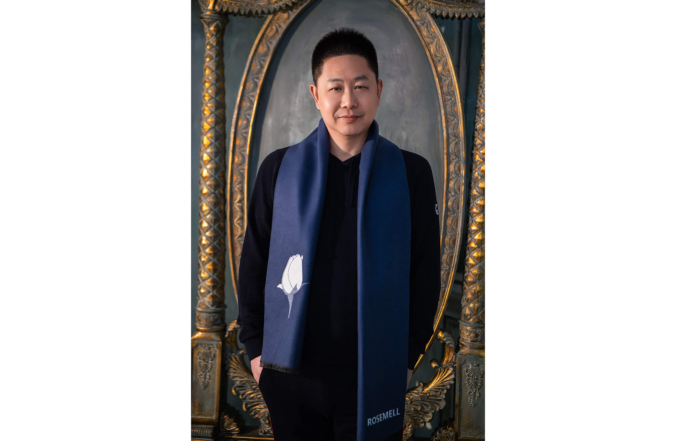 男款玫瑰绒 一枝独秀 蓝